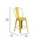 Flash Furniture Distressed Yellow Metal Stool, Seat Height Range: 24" ET-3534-24-YL-GG - alternate 4